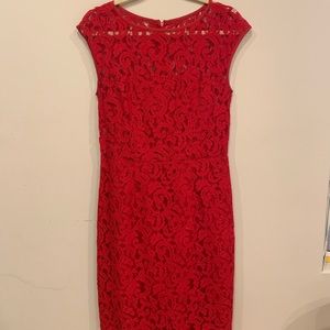Banana Red Lace Sheath Dress sz. 8